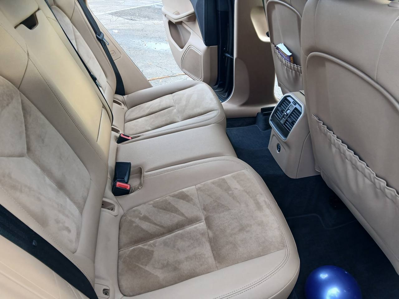 Beige leather interior detail