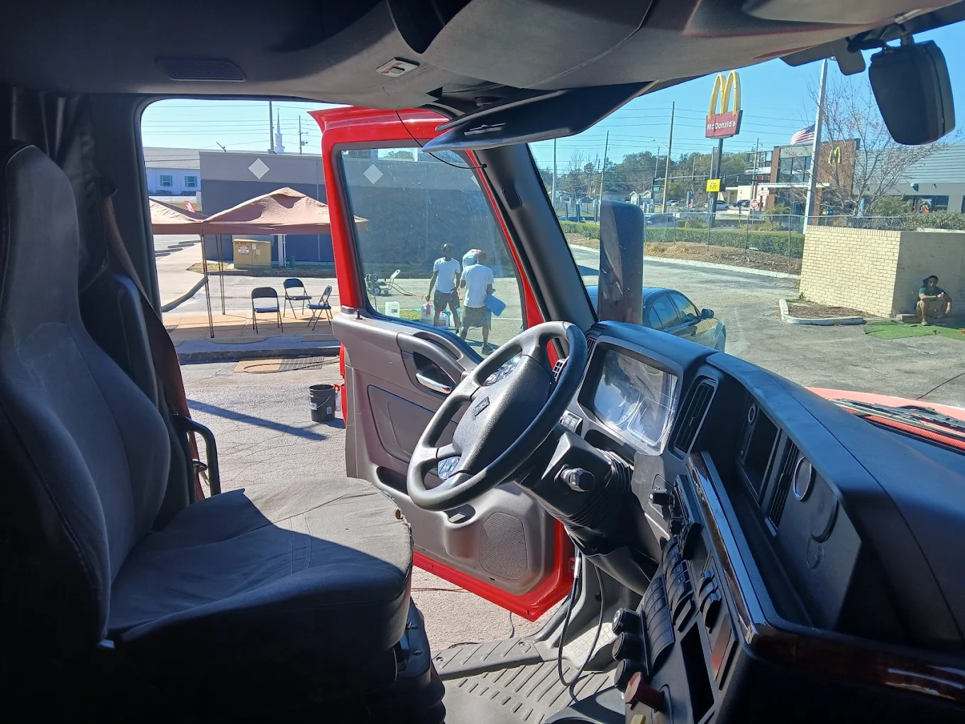 Semi truck interior detail